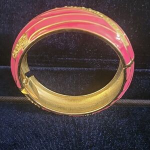 Pink and Gold Bangle Bracelet